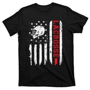 Lacrosse American Flag Distressed T-Shirt