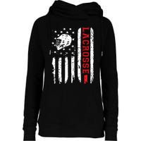 Lacrosse American Flag Distressed Womens Funnel Neck Pullover Hood