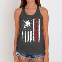 Lacrosse American Flag Distressed Women's Knotted Racerback Tank