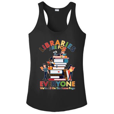 Libraries Are For Everyone Were All One The Same Page Ladies PosiCharge Competitor Racerback Tank