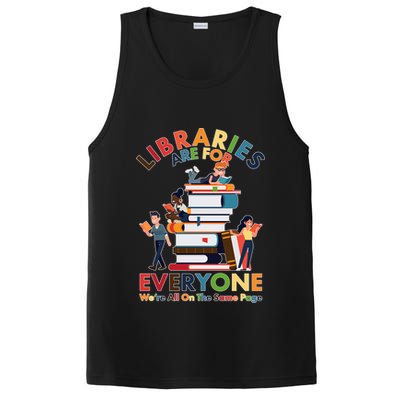 Libraries Are For Everyone Were All One The Same Page PosiCharge Competitor Tank