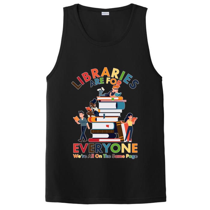 Libraries Are For Everyone Were All One The Same Page PosiCharge Competitor Tank