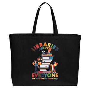 Libraries Are For Everyone Were All One The Same Page Cotton Canvas Jumbo Tote