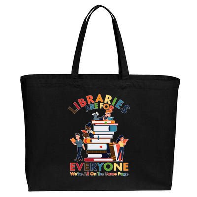 Libraries Are For Everyone Were All One The Same Page Cotton Canvas Jumbo Tote