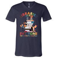 Libraries Are For Everyone Were All One The Same Page V-Neck T-Shirt