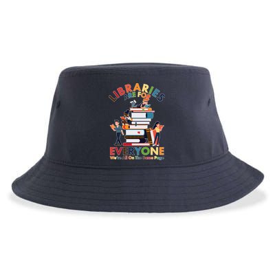 Libraries Are For Everyone Were All One The Same Page Sustainable Bucket Hat