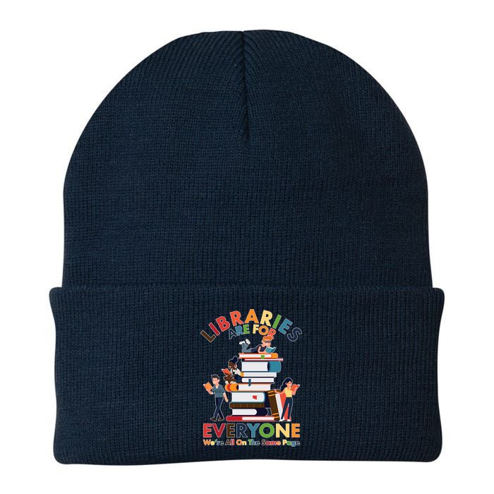 Libraries Are For Everyone Were All One The Same Page Knit Cap Winter Beanie