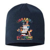 Libraries Are For Everyone Were All One The Same Page Sustainable Beanie