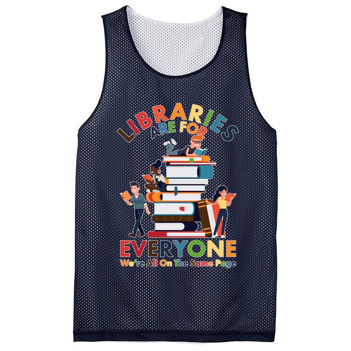 Libraries Are For Everyone Were All One The Same Page Mesh Reversible Basketball Jersey Tank