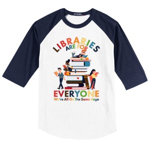 Libraries Are For Everyone Were All One The Same Page Baseball Sleeve Shirt