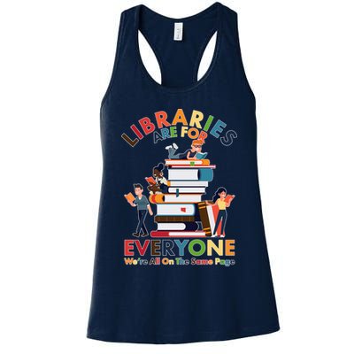Libraries Are For Everyone Were All One The Same Page Womens Tank Top