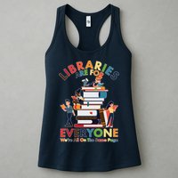 Libraries Are For Everyone Were All One The Same Page Womens Tank Top