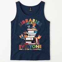 Libraries Are For Everyone Were All One The Same Page Tank Top