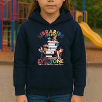 Libraries Are For Everyone Were All One The Same Page Kids Hoodie