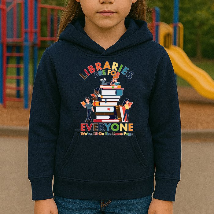 Libraries Are For Everyone Were All One The Same Page Kids Hoodie