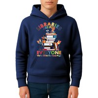 Libraries Are For Everyone Were All One The Same Page Kids Hoodie