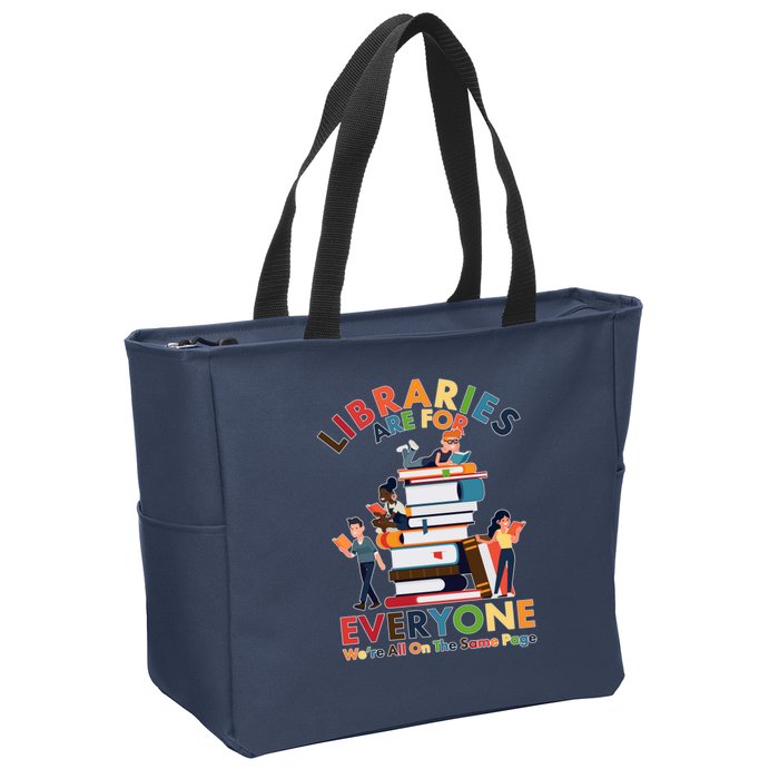 Libraries Are For Everyone Were All One The Same Page Zip Tote Bag