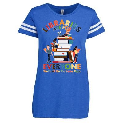 Libraries Are For Everyone Were All One The Same Page Enza Ladies Jersey Football T-Shirt