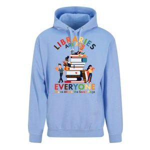 Libraries Are For Everyone Were All One The Same Page Unisex Surf Hoodie