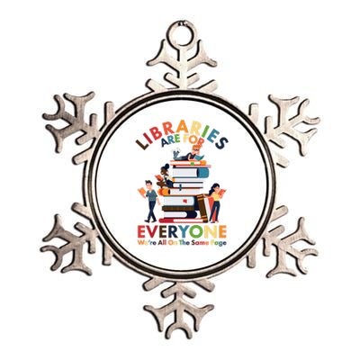 Libraries Are For Everyone Were All One The Same Page Metallic Star Ornament