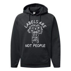 Labels Are For Jars Not People Floral Fun Performance Fleece Hoodie