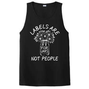 Labels Are For Jars Not People Floral Fun PosiCharge Competitor Tank