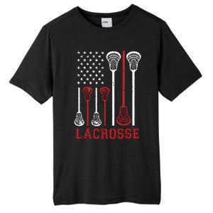 Lacrosse American Flag LAX Lacrosse Apparel Lacrosse Player Tall Fusion ChromaSoft Performance T-Shirt