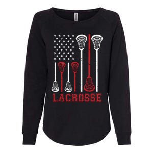 Lacrosse American Flag LAX Lacrosse Apparel Lacrosse Player Womens California Wash Sweatshirt