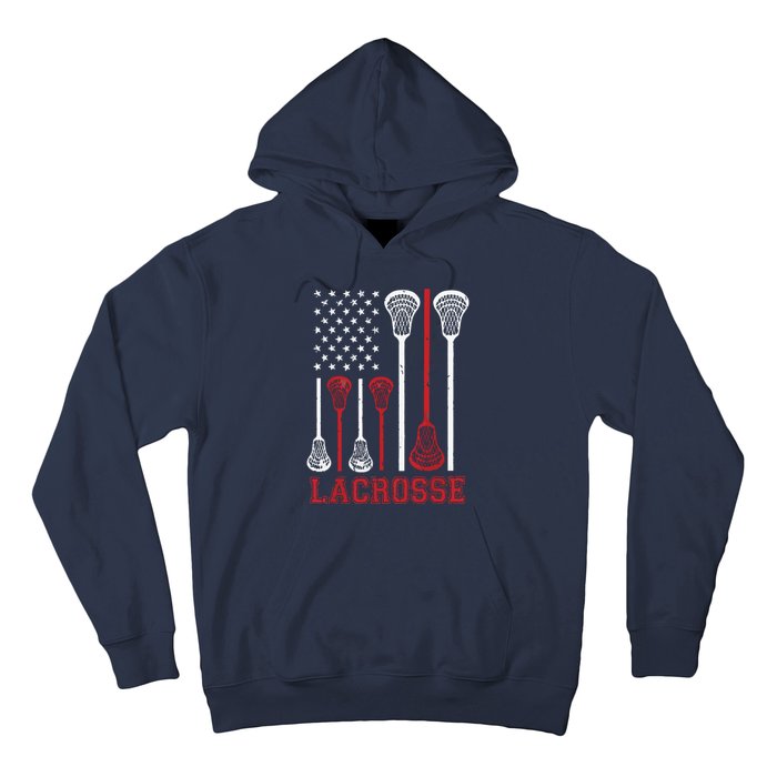 Lacrosse American Flag LAX Lacrosse Apparel Lacrosse Player Hoodie