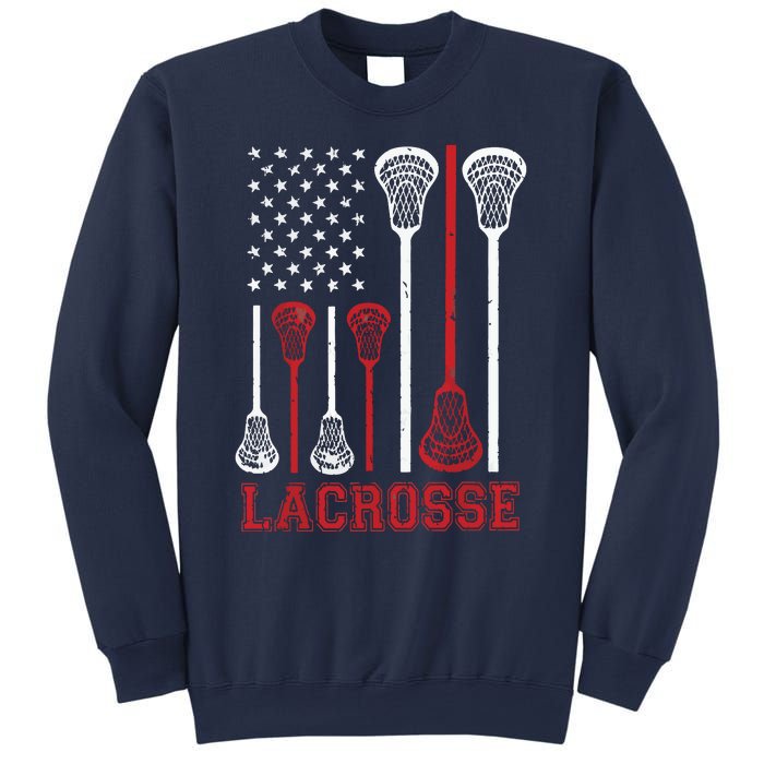 Lacrosse American Flag LAX Lacrosse Apparel Lacrosse Player Sweatshirt