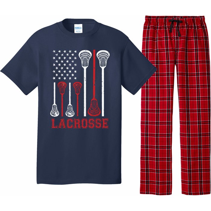 Lacrosse American Flag LAX Lacrosse Apparel Lacrosse Player Pajama Set