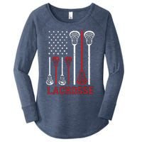 Lacrosse American Flag LAX Lacrosse Apparel Lacrosse Player Women's Perfect Tri Tunic Long Sleeve Shirt