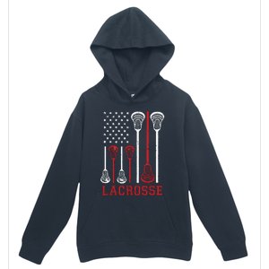 Lacrosse American Flag LAX Lacrosse Apparel Lacrosse Player Urban Pullover Hoodie