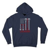 Lacrosse American Flag LAX Lacrosse Apparel Lacrosse Player Tall Hoodie