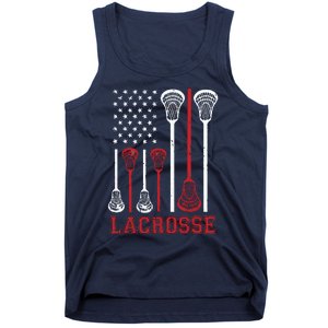 Lacrosse American Flag LAX Lacrosse Apparel Lacrosse Player Tank Top