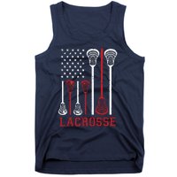 Lacrosse American Flag LAX Lacrosse Apparel Lacrosse Player Tank Top