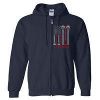 Lacrosse American Flag LAX Lacrosse Apparel Lacrosse Player Full Zip Hoodie