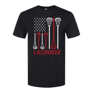 Lacrosse American Flag LAX Lacrosse Apparel Lacrosse Player Softstyle CVC T-Shirt