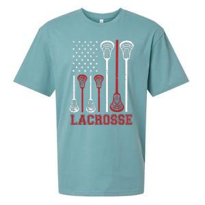 Lacrosse American Flag LAX Lacrosse Apparel Lacrosse Player Sueded Cloud Jersey T-Shirt