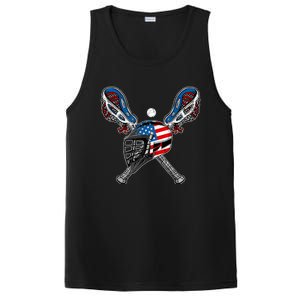 Lacrosse American Flag Lax Helmet Sticks 4th Of July Men PosiCharge Competitor Tank