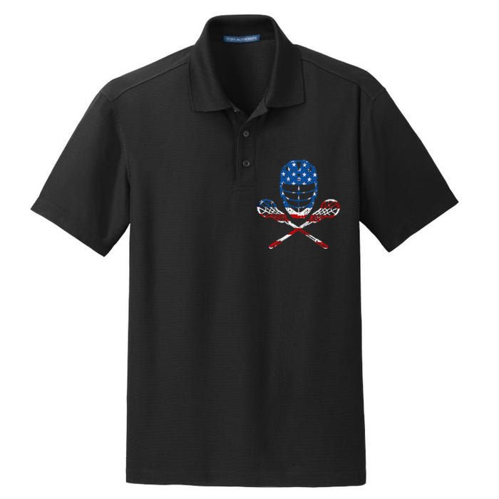 Lacrosse American Flag Lax Helmet Sticks Dry Zone Grid Polo