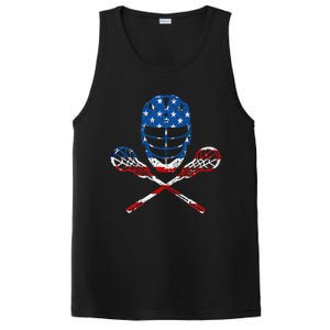 Lacrosse American Flag Lax Helmet Sticks PosiCharge Competitor Tank