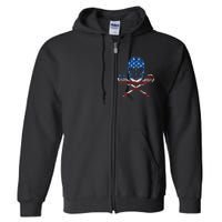 Lacrosse American Flag Lax Helmet Sticks Full Zip Hoodie