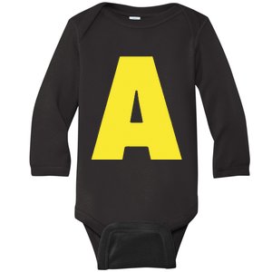 Letter A Funny Matching Halloween Costume Baby Long Sleeve Bodysuit