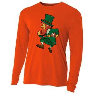 Leprechaun American Football St Patricks Day Sports Lover Gift Cooling Performance Long Sleeve Crew