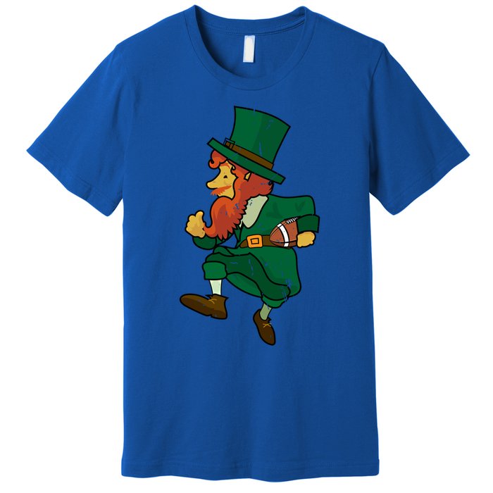 Leprechaun American Football St Patricks Day Sports Lover Gift Premium T-Shirt