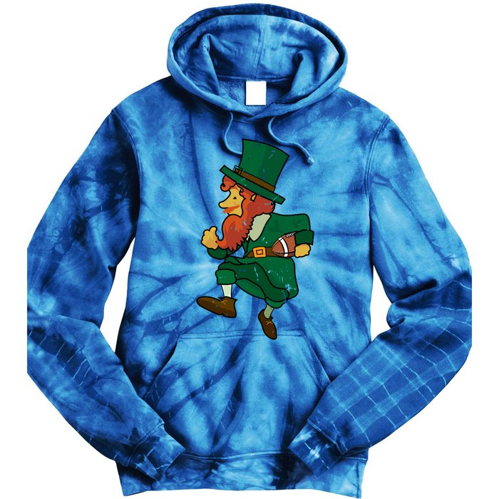 Leprechaun American Football St Patricks Day Sports Lover Gift Tie Dye Hoodie