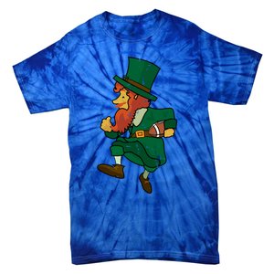 Leprechaun American Football St Patricks Day Sports Lover Gift Tie-Dye T-Shirt