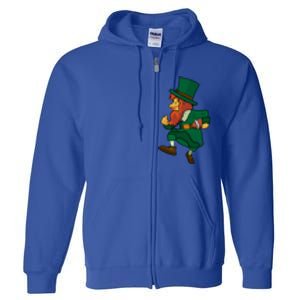 Leprechaun American Football St Patricks Day Sports Lover Gift Full Zip Hoodie