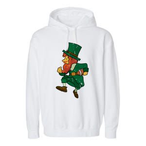 Leprechaun American Football St Patricks Day Sports Lover Gift Garment-Dyed Fleece Hoodie